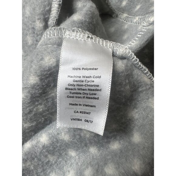 Talbots Womens Fleece Zip-Up Jacket Chevron Polka Dot Pattern Size L Gray Red - Picture 5 of 7